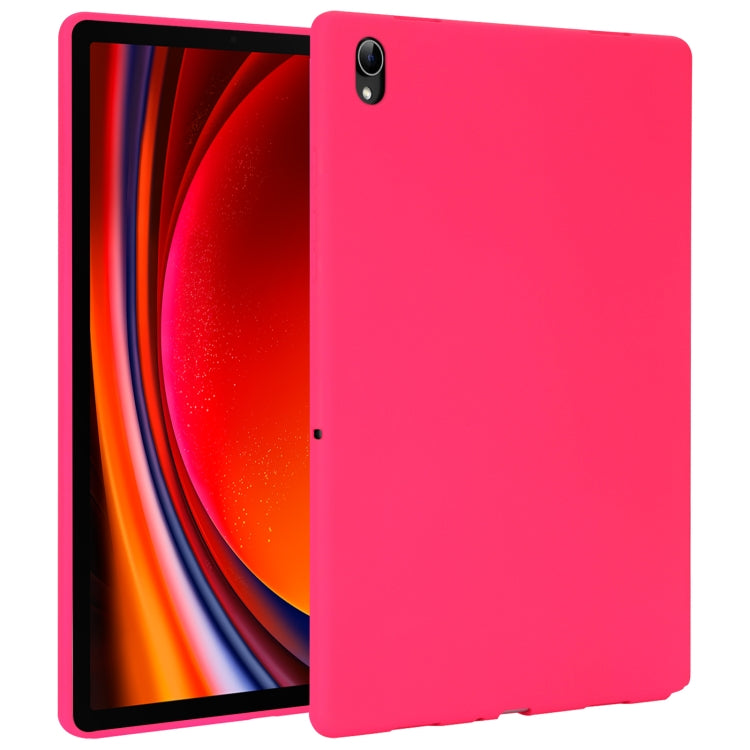 For Samsung Galaxy Tab S9 Oil Spray Skin-friendly TPU Tablet Case(Rose Red) by bashfashion