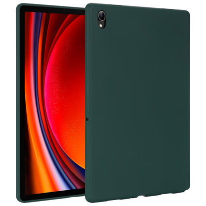 For Samsung Galaxy Tab S9 Oil Spray Skin-friendly TPU Tablet Case(Deep Green) by bashfashion