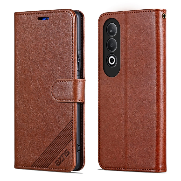 For OnePlus Nord CE4 AZNS Sheepskin Texture Flip Leather Phone Case(Brown) by AZNS