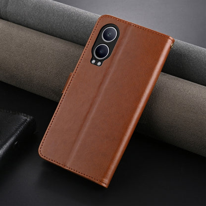 For OnePlus Nord CE4 Lite 5G AZNS Sheepskin Texture Flip Leather Phone Case(Brown) by AZNS