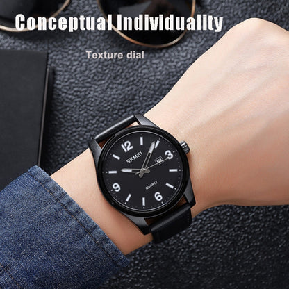 SKMEI 2067 Men Business Casual Style Outdoor 50M Waterproof Quartz Digital Wrist Watch(Black) by SKMEI