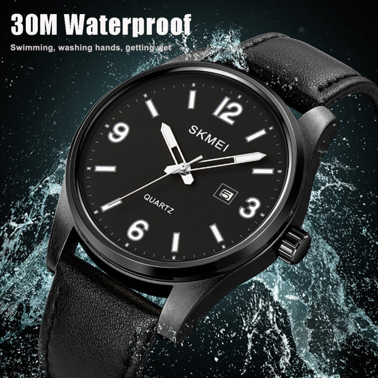 SKMEI 2067 Men Business Casual Style Outdoor 50M Waterproof Quartz Digital Wrist Watch(Black) by SKMEI
