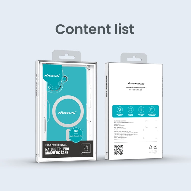 For iPhone 16 Plus NILLKIN Ultra Clear Magsafe PC + TPU Phone Case(Blue) by NILLKIN