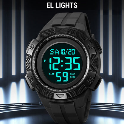 SKMEI 2078 Multifunctional Men 50M Waterproof Sports Fashion Digital Wrist Watch(Black) by SKMEI