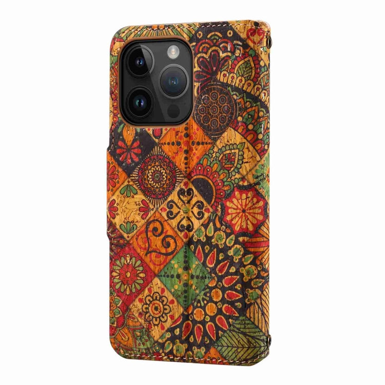 For iPhone 11 Pro Denior Flower Language Series Cork Fabric Oil Edge Leather Phone Case(Autumn) by Denior
