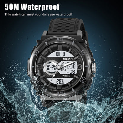 SKMEI 2098 Multifunctional Men 50M Waterproof Thermometer Dual Display Digital Wrist Watch(Black) by SKMEI