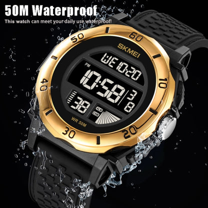 SKMEI 2099 Multifunctional Men Outdoor 50M Waterproof Luminous Digital Wrist Watch(Black Gold) by SKMEI