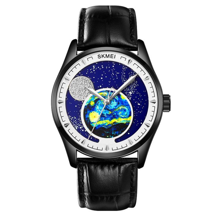SKMEI 2115 Multifunctional Men Outdoor 30M Waterproof Moon Phase Quartz Watch(Black) by SKMEI