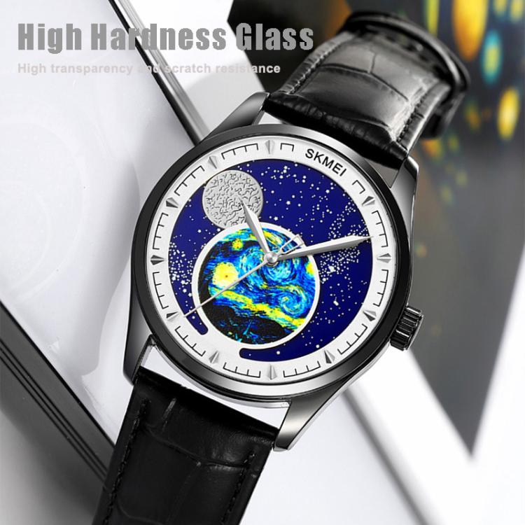 SKMEI 2115 Multifunctional Men Outdoor 30M Waterproof Moon Phase Quartz Watch(Black) by SKMEI