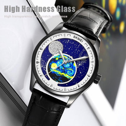 SKMEI 2115 Multifunctional Men Outdoor 30M Waterproof Moon Phase Quartz Watch(Black) by SKMEI