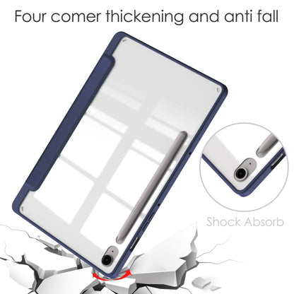 For Samsung Galaxy Tab S9 FE / S10 FE Acrylic 3-folding Smart Leather Tablet Case with Pen Slot(Dark Blue) by bashfashion