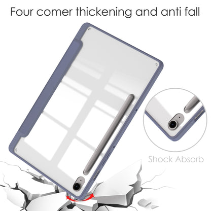 For Samsung Galaxy Tab S9 FE / S10 FE Acrylic 3-folding Smart Leather Tablet Case with Pen Slot(Lavender) by bashfashion