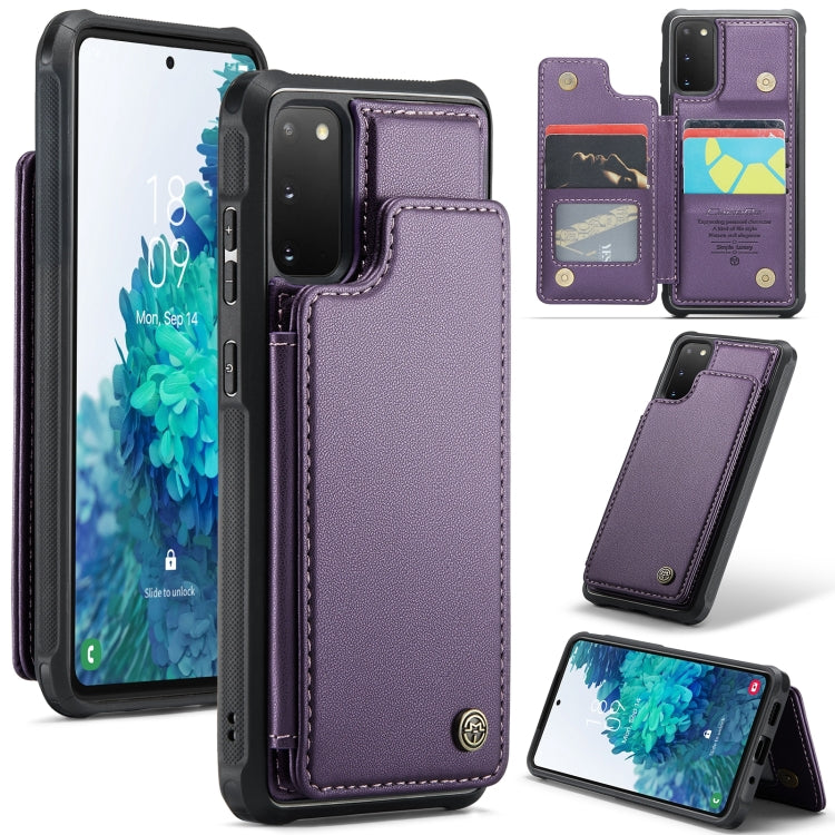 For Samsung Galaxy S20 FE CaseMe C22 Card Slots Holder RFID Anti-theft Phone Case(Purple) by CaseMe