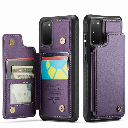 For Samsung Galaxy S20 FE CaseMe C22 Card Slots Holder RFID Anti-theft Phone Case(Purple) by CaseMe