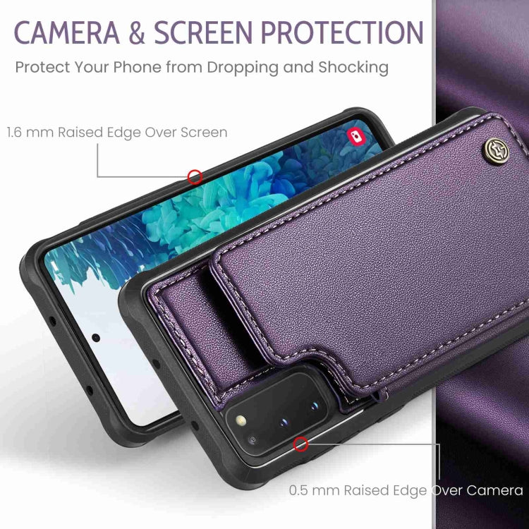 For Samsung Galaxy S20 FE CaseMe C22 Card Slots Holder RFID Anti-theft Phone Case(Purple) by CaseMe