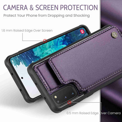 For Samsung Galaxy S20 FE CaseMe C22 Card Slots Holder RFID Anti-theft Phone Case(Purple) by CaseMe