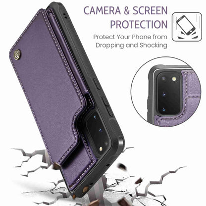 For Samsung Galaxy S20 FE CaseMe C22 Card Slots Holder RFID Anti-theft Phone Case(Purple) by CaseMe
