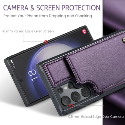For Samsung Galaxy S23 Ultra 5G CaseMe C22 Card Slots Holder RFID Anti-theft Phone Case(Purple) by CaseMe
