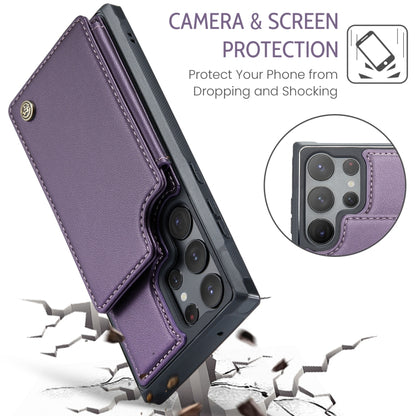 For Samsung Galaxy S23 Ultra 5G CaseMe C22 Card Slots Holder RFID Anti-theft Phone Case(Purple) by CaseMe