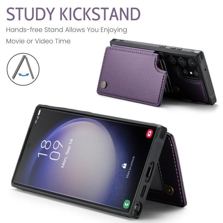 For Samsung Galaxy S23 Ultra 5G CaseMe C22 Card Slots Holder RFID Anti-theft Phone Case(Purple) by CaseMe