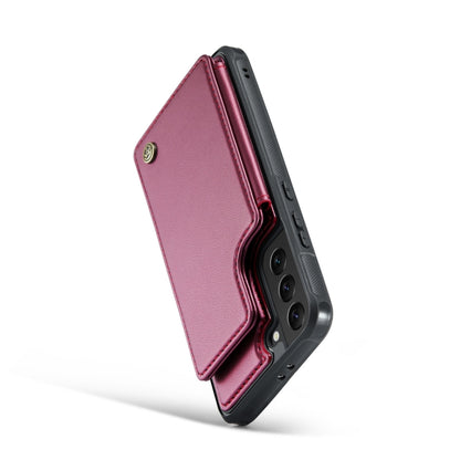 For Samsung Galaxy S21 5G CaseMe C22 Card Slots Holder RFID Anti-theft Phone Case(Wine Red) by CaseMe