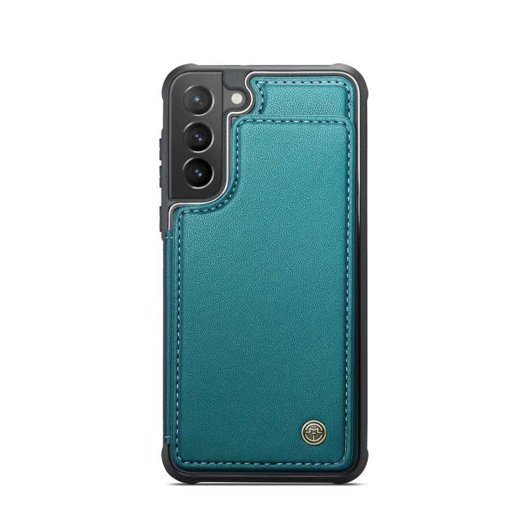 For Samsung Galaxy S21+ 5G CaseMe C22 Card Slots Holder RFID Anti-theft Phone Case(Blue Green) by CaseMe