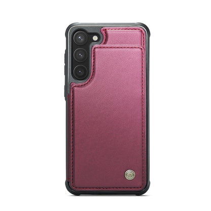 For Samsung Galaxy S23 5G CaseMe C22 Card Slots Holder RFID Anti-theft Phone Case(Wine Red) by CaseMe