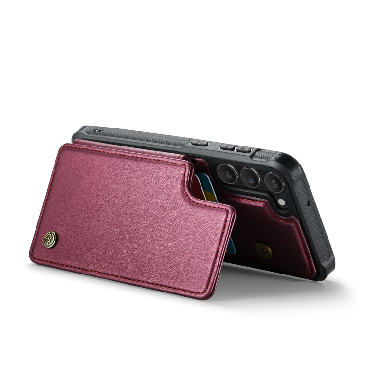 For Samsung Galaxy S23 5G CaseMe C22 Card Slots Holder RFID Anti-theft Phone Case(Wine Red) by CaseMe