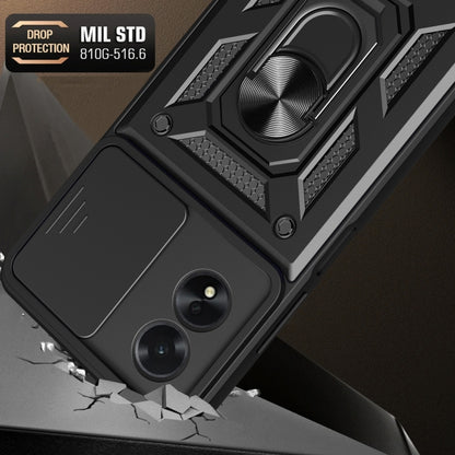 For OPPO A38 4G Global Sliding Camera Cover Design TPU+PC Phone Case(Red) by bashfashion