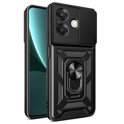 For OPPO A3x 5G India / A3x 4G Sliding Camera Cover Design TPU+PC Phone Case(Black) by bashfashion