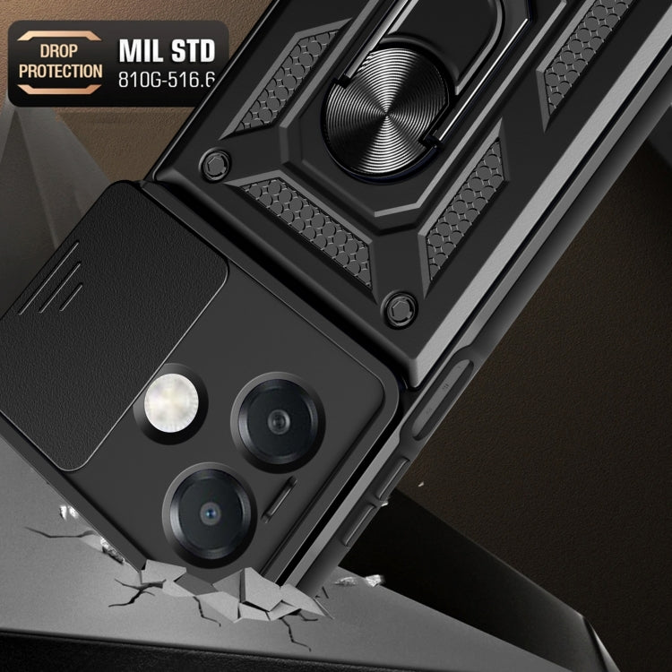 For OPPO A3x 5G India / A3x 4G Sliding Camera Cover Design TPU+PC Phone Case(Black) by bashfashion