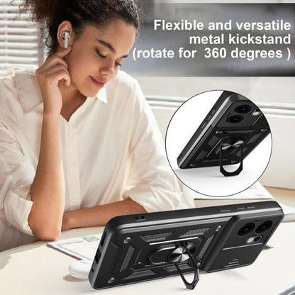 For OPPO Reno13 F 4G / 5G Sliding Camera Cover Design TPU+PC Phone Case(Black) by bashfashion