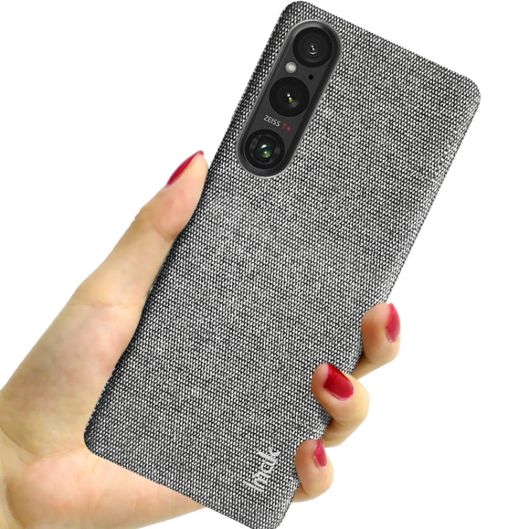 For Sony Xperia 1 V imak Ruiyi Series Cloth Texture PU + PC Phone Case(Light Grey) by imak