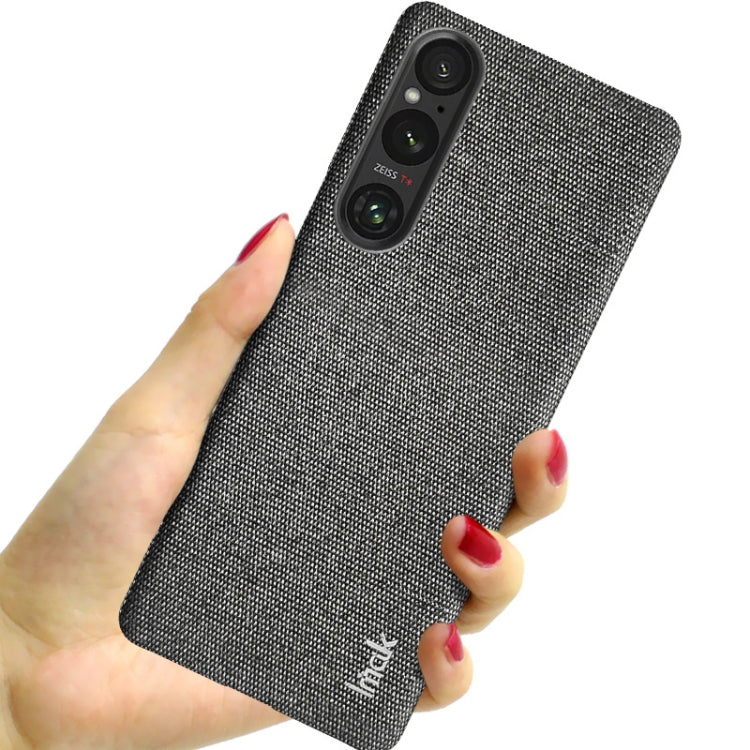 For Sony Xperia 1 V imak Ruiyi Series Cloth Texture PU + PC Phone Case(Dark Grey) by imak