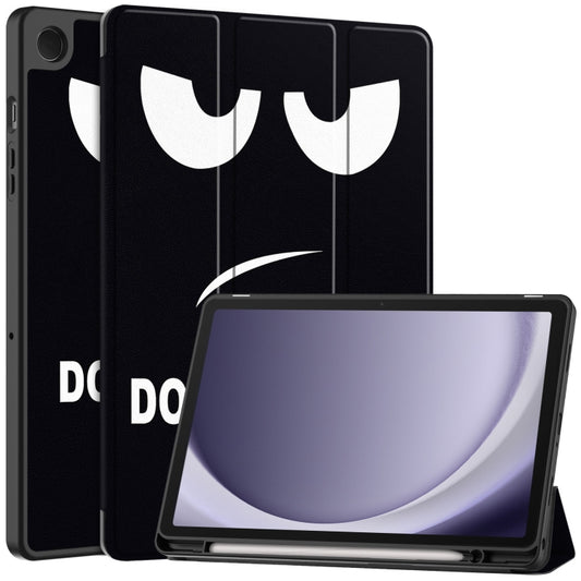 For Samsung Galaxy Tab A9+ Painted 3-folding Holder TPU Smart Leather Tablet Case(Big Eye) by bashfashion