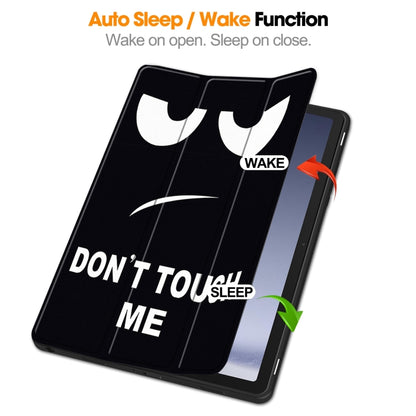 For Samsung Galaxy Tab A9+ Painted 3-folding Holder TPU Smart Leather Tablet Case(Big Eye) by bashfashion