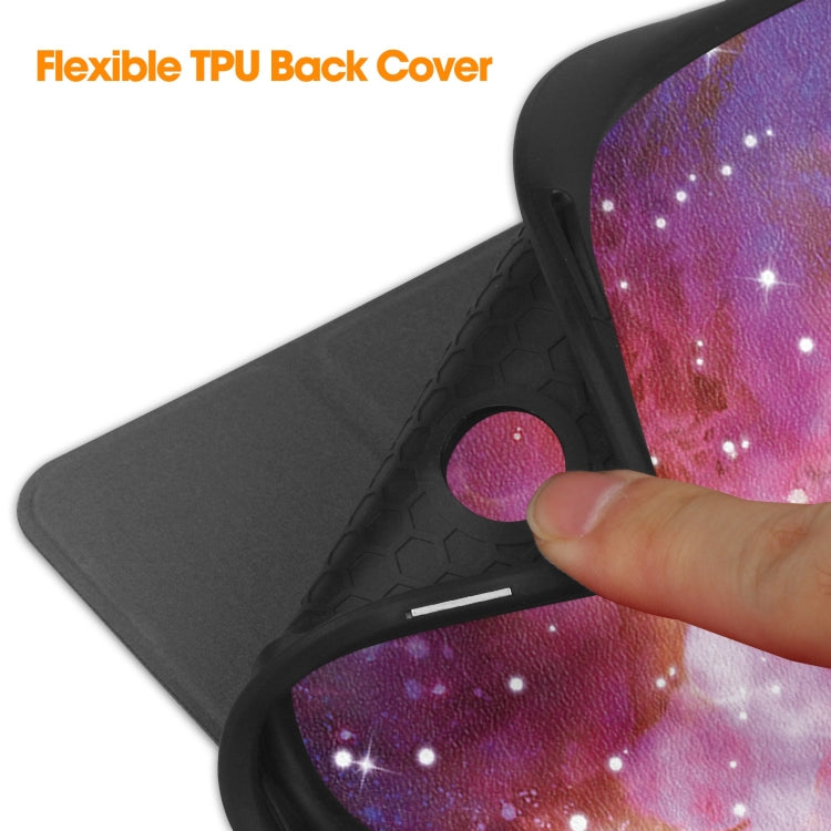 For Samsung Galaxy Tab A9+ Painted 3-folding Holder TPU Smart Leather Tablet Case(Milky Way Nebula) by bashfashion