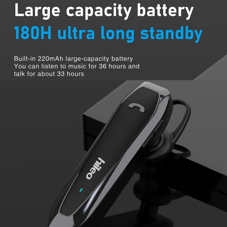 Hileo Hi6 Wireless Single Ear Hook Handsfree Call Noise Reduction In-ear Sports Earphone(Gun Color) by Hileo