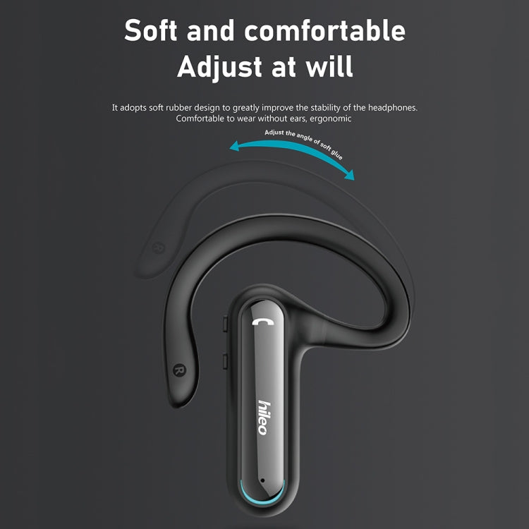 Hileo Hi8 Wireless Single Ear Hook Handsfree Call Noise Reduction In-ear Earphone(Black) by Hileo