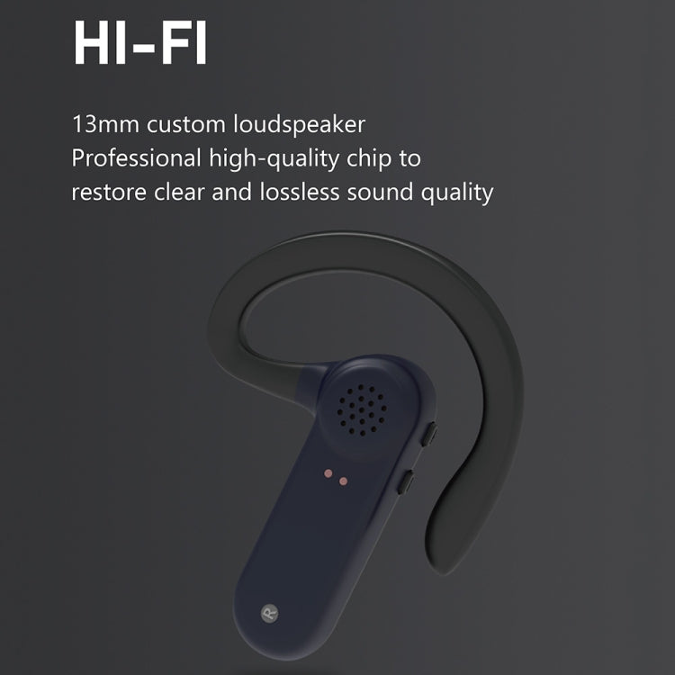 Hileo Hi8 Wireless Single Ear Hook Handsfree Call Noise Reduction In-ear Earphone(Black) by Hileo