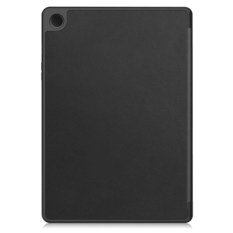 For Samsung Galaxy Tab A9+ Custer 3-folding Holder TPU Smart Leather Tablet Case(Black) by bashfashion