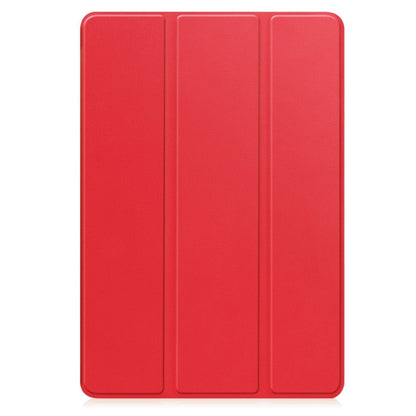 For Samsung Galaxy Tab A9+ Custer 3-folding Holder TPU Smart Leather Tablet Case(Red) by bashfashion