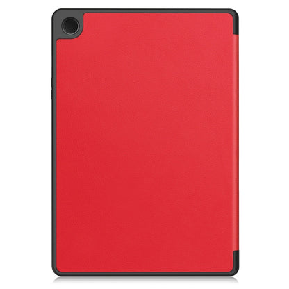For Samsung Galaxy Tab A9+ Custer 3-folding Holder TPU Smart Leather Tablet Case(Red) by bashfashion