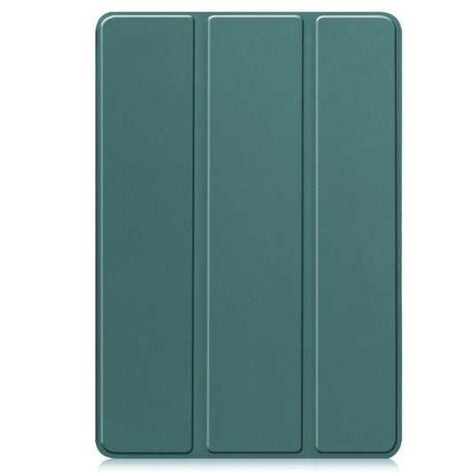 For Samsung Galaxy Tab S10 FE+ Custer 3-folding Holder TPU Smart Leather Tablet Case(Dark Green) by bashfashion