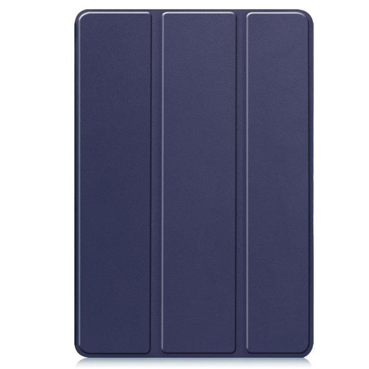 For Samsung Galaxy Tab S10 FE+ Custer 3-folding Holder TPU Smart Leather Tablet Case(Dark Blue) by bashfashion