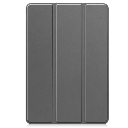For Samsung Galaxy Tab S10 FE+ Custer 3-folding Holder TPU Smart Leather Tablet Case(Grey) by bashfashion