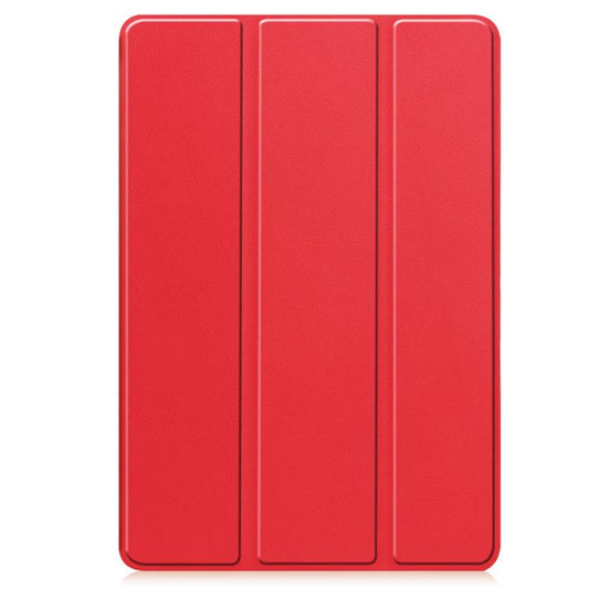 For Samsung Galaxy Tab S10 FE+ Custer 3-folding Holder TPU Smart Leather Tablet Case(Red) by bashfashion
