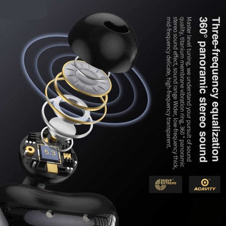 Hileo Hi80 TWS Wireless Bluetooth IPX5 Waterproof In-ear Sports Noise Reduction Earphone(Black) by Hileo