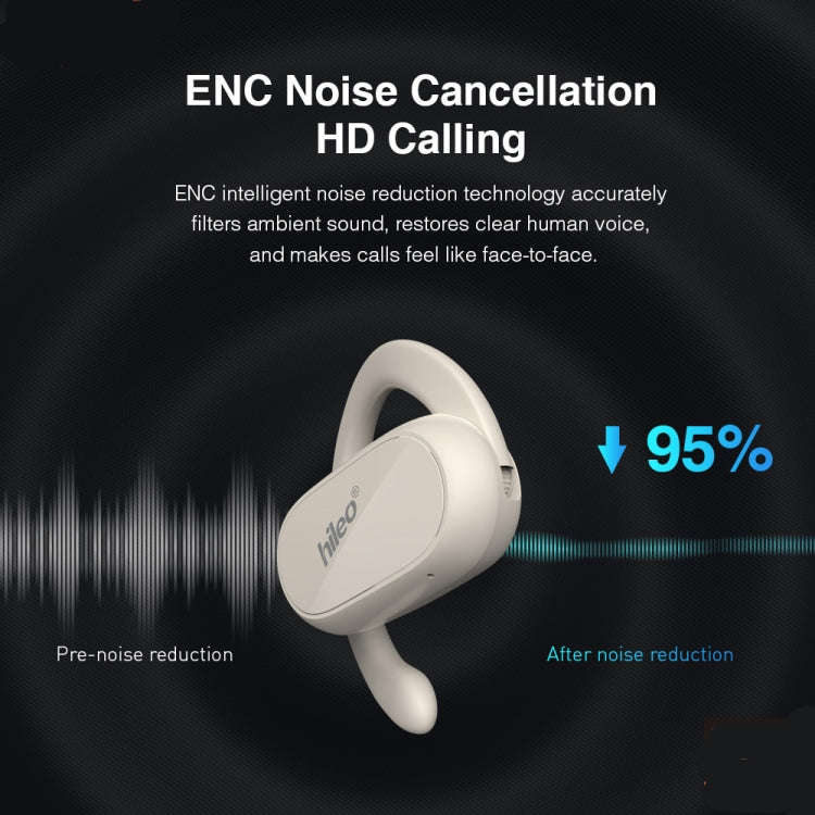Hileo Hi92 LED Display TWS Wireless Bluetooth IPX5 Waterproof Noise Reduction Earphone(Black) by Hileo