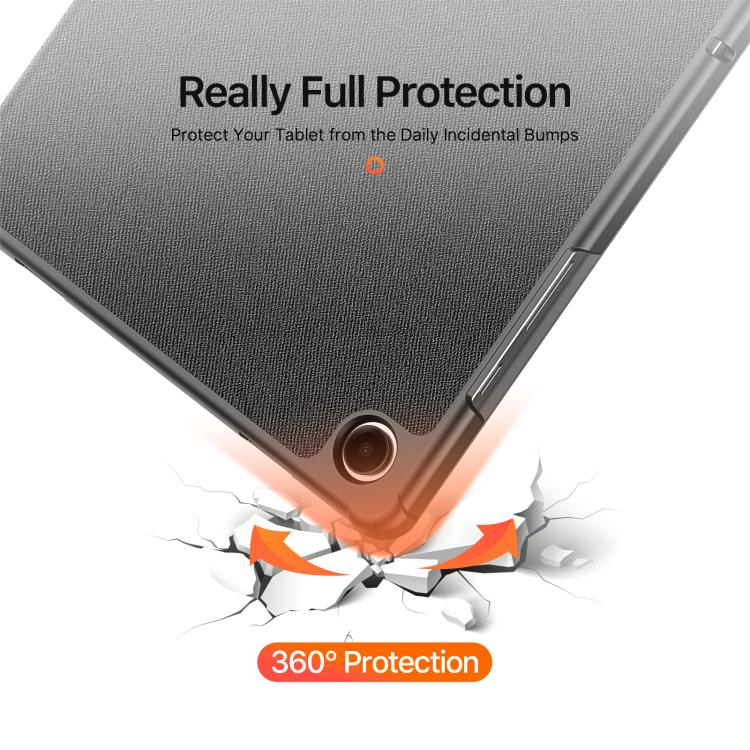 For Samsung Galaxy Tab A11+ / A9+ DUX DUCIS Domo Series Magnetic Flip Leather Tablet Case(Black) by DUX DUCIS